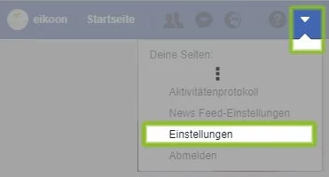 Facebook Menü Einstellungen