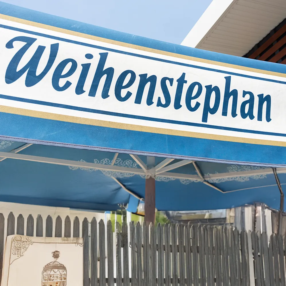 Biergarten Weihenstephan in Freising mit Sonnenschirm