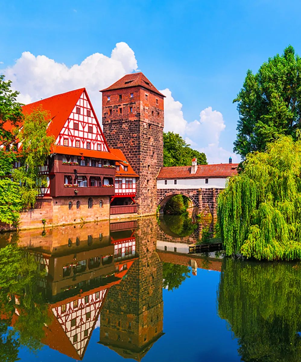 Fachwerkhaus am Fluss in Nürnberg