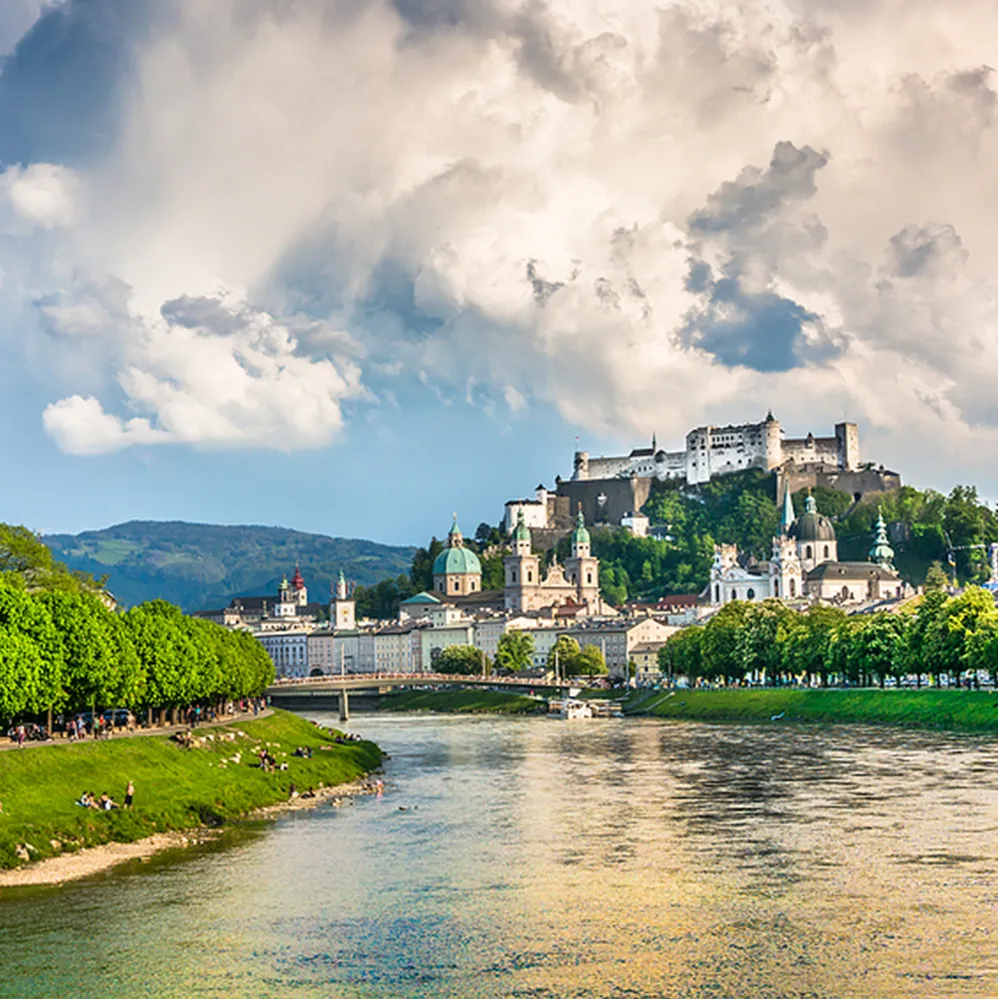Salzburg Fluss und Burg